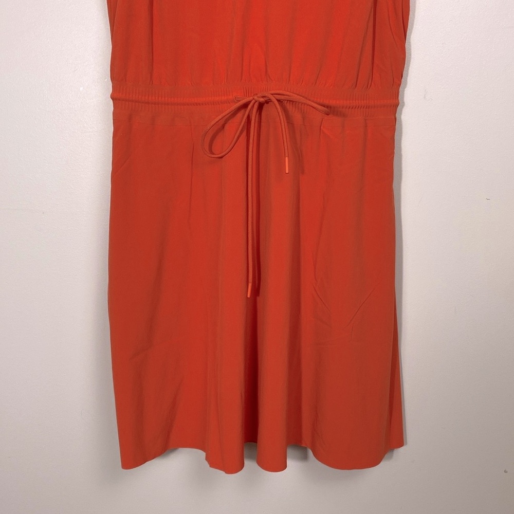 Athleta Savannah Strap Mini Orange Tie Front Sundress size medium - Picture 4 of 12